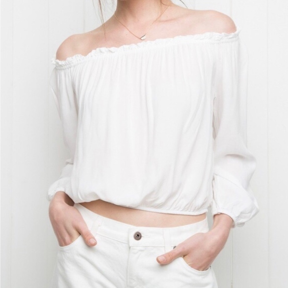 Brandy Melville off the shoulder white long sleeve one size